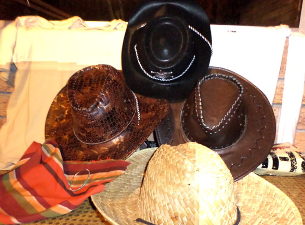 We have a few spare hats, a bandana, a small ring of Bling (look on the bandana) also, a pair of specs was taken in error.