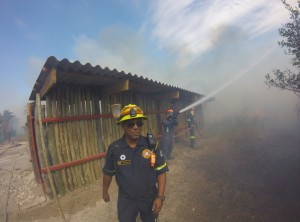 Fire being kept away from the Eland boma